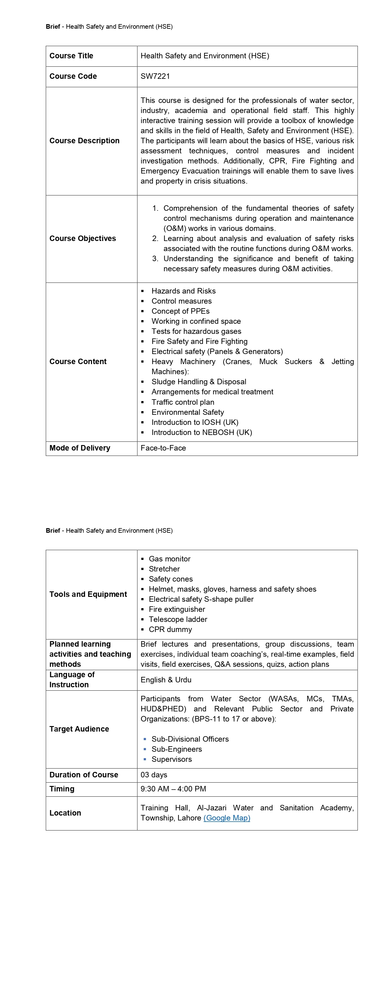 Course Outline